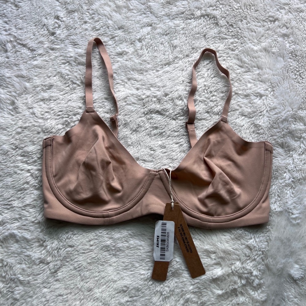 SKIMS Fits Everybody Unlined Demi Bra Clay Beige Underwire BA-DEM-9220 34D NEW - Picture 3 of 10